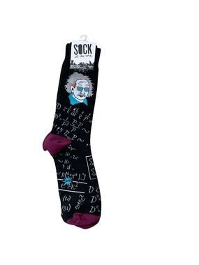 RELATIVELY Cool Socks Men’s Crew Sock it to me Albert Einstein size 7-13